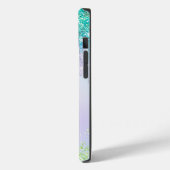 アクアエレガントユニコーングリッタードリップスモノグラム Case-Mate iPhoneケース (裏面 / 左)