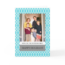 アクアエレガントラティスホリディフォトグリーティングカード