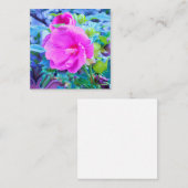 アクアエレガントリーフのあるピンクのハイビスカスの花 スクエア名刺 (正面/裏面)