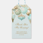 アクアエレガント金ゴールドオーナメントクリスマスパーティー ギフトタグ (裏面)