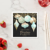 アクアエレガント金ゴールドオーナメントクリスマスパーティー スタンダードカクテルナプキン (インサイチュ)