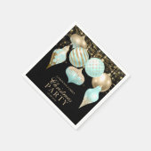 アクアエレガント金ゴールドオーナメントクリスマスパーティー スタンダードカクテルナプキン (角)