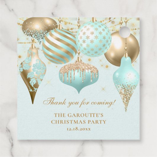 アクアエレガント金ゴールドオーナメントクリスマスパーティー フェイバータグ (裏面)