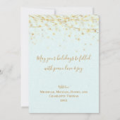 アクアエレガント金ゴールドオーナメントメリークリスマスカード (裏面)