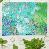 アクアエレガント&グリーンライムライトアジサイ詳細 キッチンタオル (折り畳み)