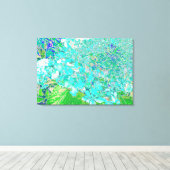 アクアエレガント&グリーンライムライトアジサイ詳細 キャンバスプリント (インサイチュ (ウッドフロア))