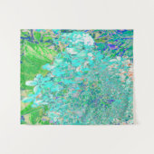 アクアエレガント&グリーンライムライトアジサイ詳細 タペストリー (正面(横))