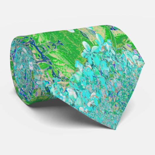 アクアエレガント&グリーンライムライトアジサイ詳細 ネクタイ (ロール)