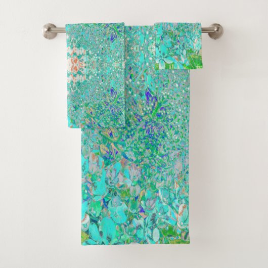 アクアエレガント&グリーンライムライトアジサイ詳細 バスタオルセット (インサイチュ)