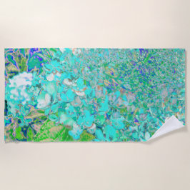 アクアエレガント&グリーンライムライトアジサイ詳細 ビーチタオル