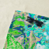 アクアエレガント&グリーンライムライトアジサイ詳細 ビーチタオル (インサイチュ)