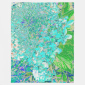 アクアエレガント&グリーンライムライトアジサイ詳細 フリースブランケット (正面)