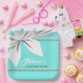 アクアエレガント ティファニー パール ファンシー ベイビー シャワー ペーパープレート (パーティー)