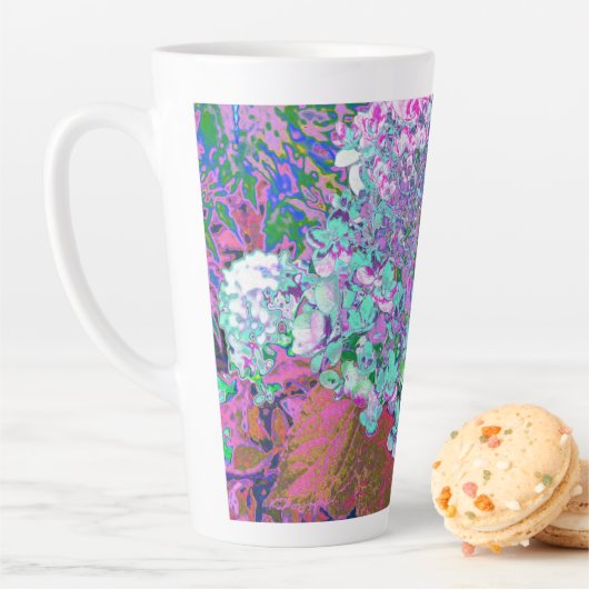 アクアエレガント&パープルライムライトアジサイ詳細 カフェラテマグ (インサイチュ)