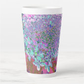 アクアエレガント&パープルライムライトアジサイ詳細 カフェラテマグ (正面)