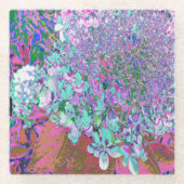 アクアエレガント&パープルライムライトアジサイ詳細 ガラスコースター (正面)