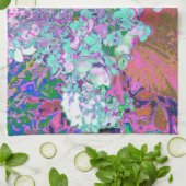 アクアエレガント&パープルライムライトアジサイ詳細 キッチンタオル (折り畳み)