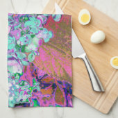 アクアエレガント&パープルライムライトアジサイ詳細 キッチンタオル (四つ折り)