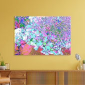 アクアエレガント&パープルライムライトアジサイ詳細 キャンバスプリント (インサイチュ (リビング))