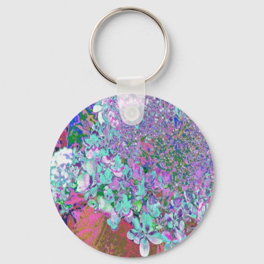 アクアエレガント&パープルライムライトアジサイ詳細 キーホルダー (正面)