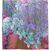 アクアエレガント&パープルライムライトアジサイ詳細 シャワーカーテン (正面)