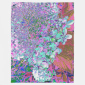 アクアエレガント&パープルライムライトアジサイ詳細 フリースブランケット (正面)