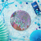 アクアエレガント&パープルライムライトアジサイ詳細 ペーパープレート (パーティー)