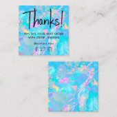 アクアオパールのテクスチャ割引カード スクエア名刺 (正面/裏面)