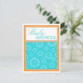 アクアオポップ・アートのレンジベビーシャワー招待状 招待状 (スタンド正面)