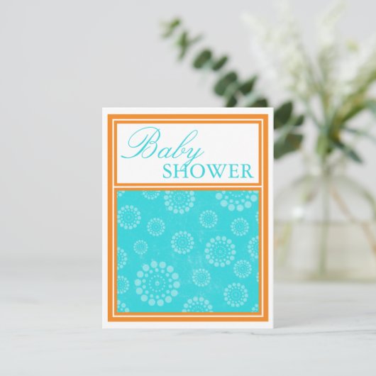 アクアオポップ・アートのレンジベビーシャワー招待状 招待状 (スタンド正面)