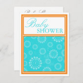 アクアオポップ・アートのレンジベビーシャワー招待状 招待状 (正面/裏面)