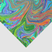 アクアオレンジとグリーングルーヴィ抽象芸術レトロアート 薄葉紙 (詳細)