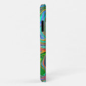 アクアオレンジとグリーングルーヴィ抽象芸術レトロアート Case-Mate iPhoneケース (裏面/右)