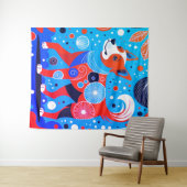 アクアオレンジカニン タペストリー (インサイチュ(横))