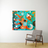 アクアオレンジカニン タペストリー (インサイチュ(横))