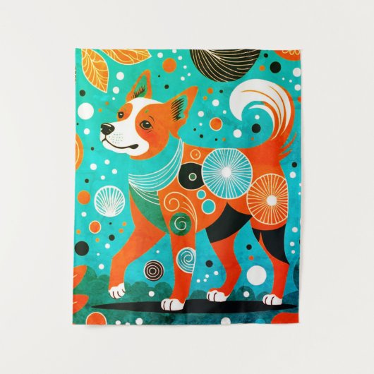 アクアオレンジカニン タペストリー (正面)