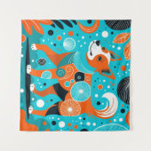 アクアオレンジカニン タペストリー (正面(横))