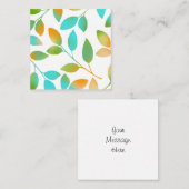 アクアオレンジグリーン葉 ノートカード (正面/裏面)