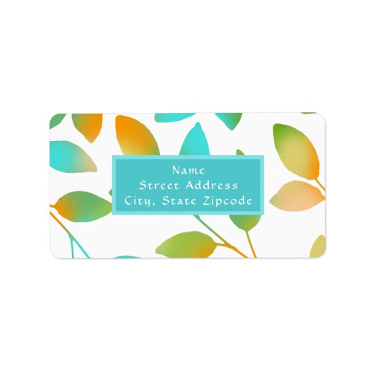 アクアオレンジグリーン葉 ラベル (正面)