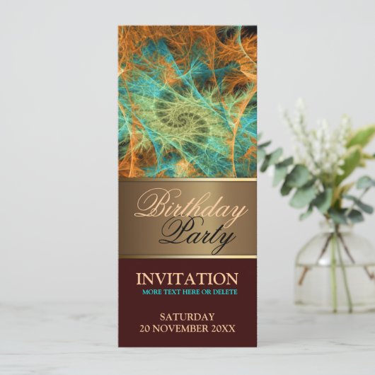 アクアオレンジスワールバースデーパーティーの招待 招待状 (スタンド正面)