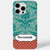 アクアオレンジターコイズモロッコイパーソナライズされたホン Case-Mate iPhoneケース (裏面)