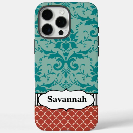 アクアオレンジターコイズモロッコイパーソナライズされたホン Case-Mate iPhoneケース (裏面)