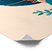 アクアオレンジ抽象芸術ボホイラストレーションAIアート ポスター (角)