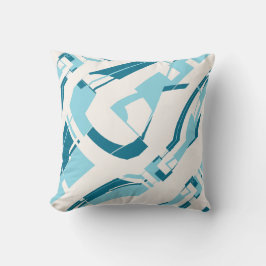 アクアオンオフホワイト対角はっきりした形状芸術デザイン クッション