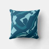 アクアオンダークターコイズはっきりした対角形状デザイン クッション (裏面)