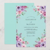 アクアオーキッドペイントウェディング 招待状 (正面/裏面)