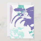 アクアオーキッド抽象芸術ブラシストローク日付の保存 招待状 (裏面)