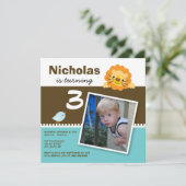 アクアカスタムライオン&バーディバースデーパーティー招待状 招待状 (スタンド正面)