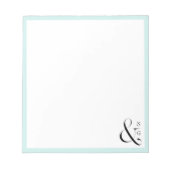 アクアカップルのモノグラム文パーソナライズされた具 ノートパッド (正面)