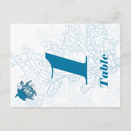 アクアカメ結婚ラブテーブル番号 ポストカード (正面)